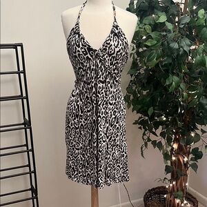 Tart Black and White Leopard Print Mini Dress
